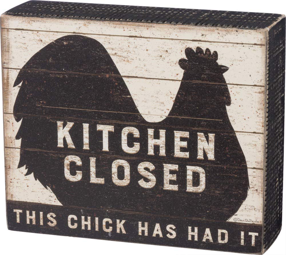Primitives by Kathy Box Sign, Wood, Kitchen Closed