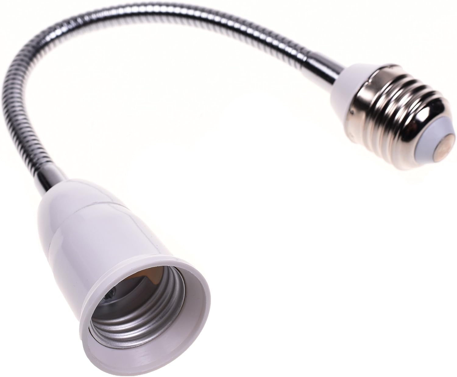 E27 Flexible LED Light Bulb Lamp Holder Extension Adapter Socket White