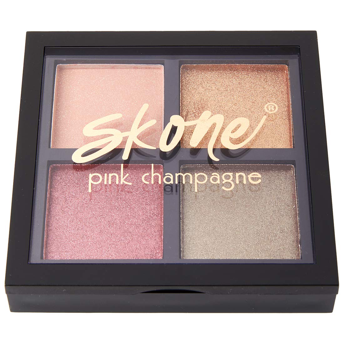 Pink Champagne Eyeshadow Quad Makeup - Featuring Skone Cosmetics Luxe Formula for Universally Flattering, Shimmery Shades of Beautiful Champagne Tones