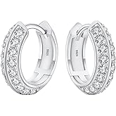 KRKC&CO Moissanite Hoops Earrings for Men, D Color, VVS1, S925 Sterling Silver, Gold Plated Hoops, Brilliant Round For Him, 𝐅𝐚𝐭𝐡𝐞𝐫𝐬 𝐃𝐚𝐲 𝐆𝐢𝐟𝐭 𝐟𝐨𝐫 𝐃𝐚𝐝