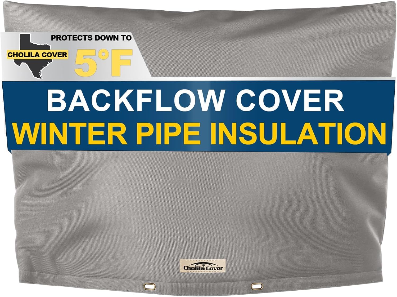 Photo 1 of Cholila Cover Backflow Preventer Cover Insulated (5°F) with Thick 7 Layers Fabric - 30" W x 24" H with Aluminum Foil Layer for Winter Pipe Freeze Protection, Sprinkler Covers for Outside (Grey)