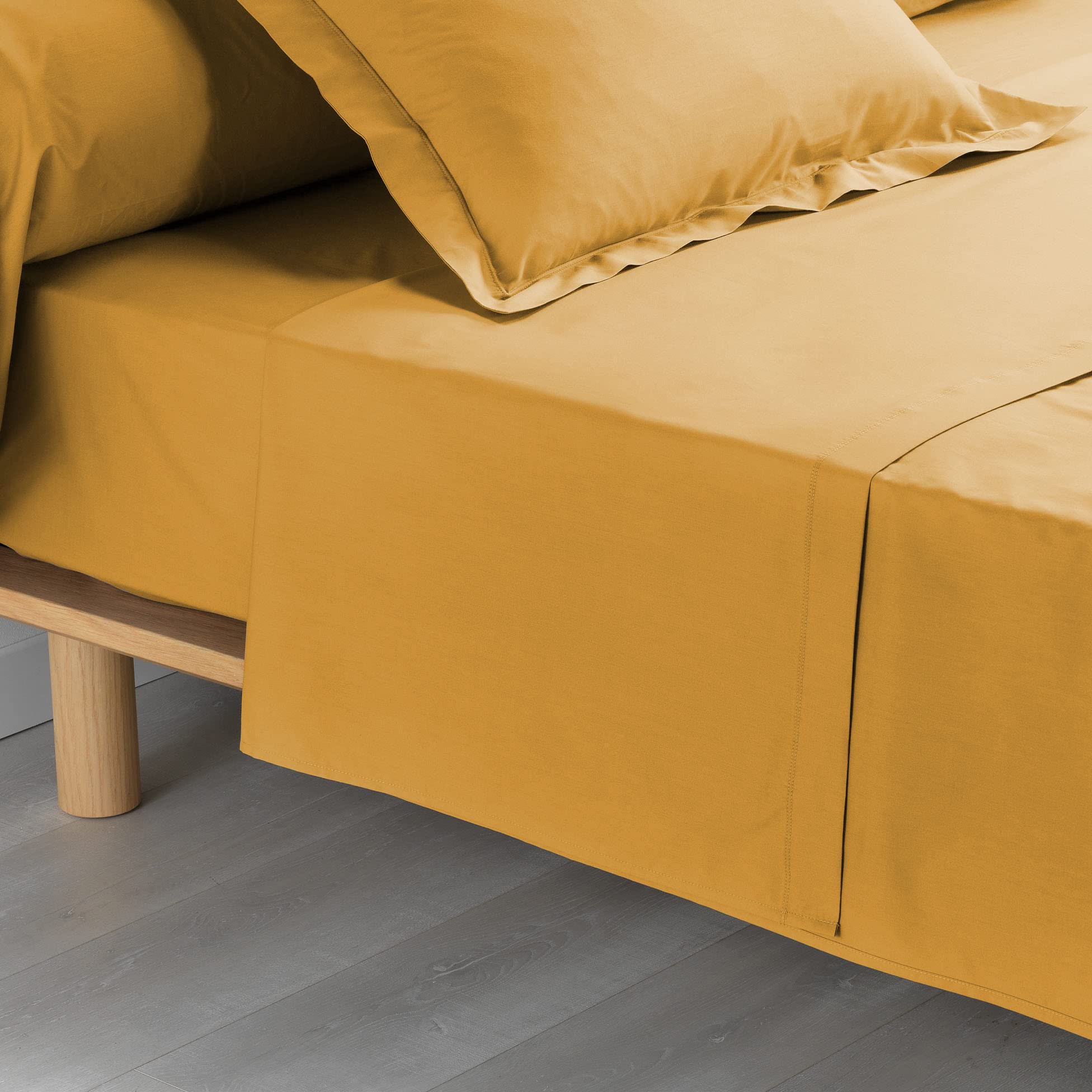 DOUCEUR D'INTERIEUR Flat Sheet for 2 People, Cotton, Honey, 240 x 300 cm