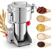 VEVOR Electric Grain Mill Grinder, 3400W 2500G Spice Corn Dry Grinding Machine, 32000RPM High Speed Stainless Steel Pulverizer Powder Machine for Dried Grain Coffee Bean Spice Nut (270&deg; Swing Type)