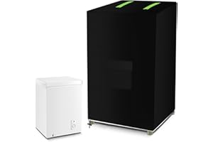 ZUYIYI Mini Chest Freezer Cover, Outdoor Deep Freezer Cover Freezer Protector for 3.5 Cubic Feet 420D Oxford Waterproof Dustproof Sun-Proof Electric Smoker Covers 23"L x 23"W x 34"H, Black