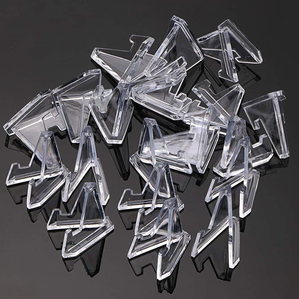 Coin Display Stands,20 PCS ClearCoin Holder Mini Coin Easel Holder Acrylic Stands for Displaying Crystal Geodes Rock Mineral Agate Fossil Coral Medals