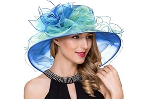 Ruphedy Women Derby Church Dress Fascinator Wide Brim Tea Party Wedding Hats S042b