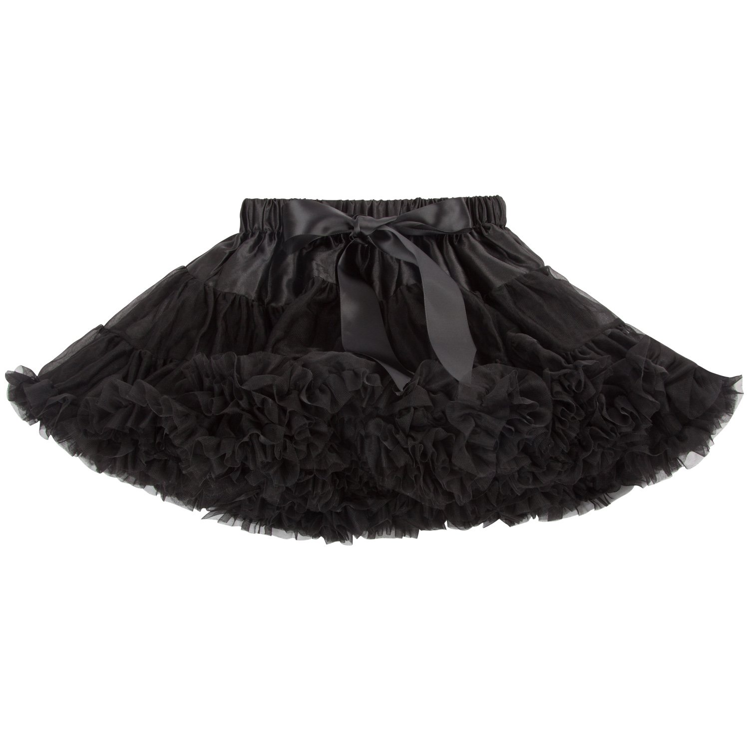 Discoball Girls Tutu Skirt Layered Ruffle Tulle Mini Ballet Skirt Princess Pettiskirt Ballet Dance Dress Daily Wear Costumes for 3-7 Years Girls Black