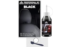 FORTIVO Black Leather and Vinyl Repair Kit - Furniture, Couch, Car Seats, Sofa, Jacket, Purse, Belt, Shoes | Genuine, Italian, Bonded, Bycast, PU, Pleather |No Heat Required | Repair & Restore