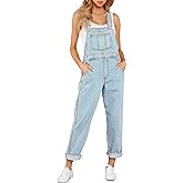 GRAPENT Overalls for Women Loose Fit Jean Denim Bib Jumpsuit Stretch Overall Pants
