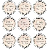SFHMTL Pack of 9 Compact Pocket Makeup Mirrors Set Include 1 Bride to Be Mirror and 8 Bride Tribe Mirrors Bachelorette Party Bridesmaid Proposal Gifts (Champagne)