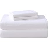 Laura Ashley - Flannel Sheets Queen Size, Anti-Pilling & Wrinkle Resistant Cotton, Touchably Soft for All-Season Comfort - Bed Sheets with Matching Pillowcases & Fitted Sheet (True White)