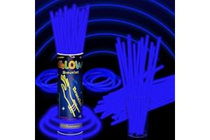 Taikula 100 Pack 8” Blue Glow Sticks Bracelet Necklaces Bulk with 100 Connectors Neon Glow In The Dark Party favors Supplies for Holiday Birthday Party Decoration (Blue)