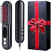 Mindrain Mini Cordless Hair Straightener Brush Pro A+, Portable Straightening Brush for Travel, Ionic Hot Comb Straightener, USB Rechargeable, It can be Used While Charging, Gifts for Women. (Black)