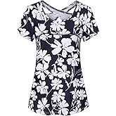 Kimmery Woman Short Sleeve Round Neck Criss Cross Back Yoga Shirt