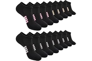 eallco 8 Pairs Ankle Socks for Women Running Athletic Cotton Low Cut Socks Cushioned