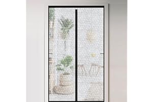 CHIYUNS Magnetic Thermal Insulated Door Curtain 32 x 80 inch, Transparent Door Cover, Keep Warm in Winter Cool in Summer, Self Sealing, Pet and Kid Friendly
