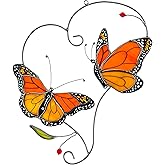 Iricrist Monarch Butterfly (1 Pair) Stained Glass Suncatcher for Mom, Grandma, Women - Real Glass Window Hanging Ornament - Handmade Butterflies Home Decor (Gifts Ready Packaging)