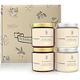 4 Pack Scented Candles for Home Scented Natural Soy Wax, Aromatherapy Candle Gifts Set for Women Men, Jar Candles Set for Home Decoration, Gifts for Birthday Mother's Thanksgiving Day Present