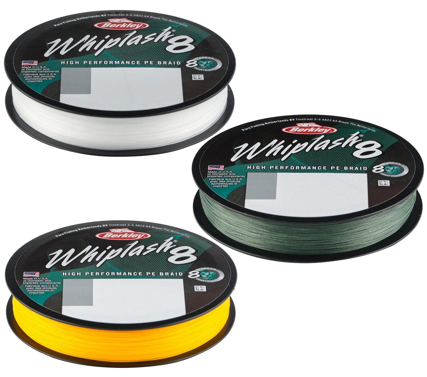 Berkley Whiplash8, Fishing Line, Superline, , Predator Fishing, Pike, Perch, Zander, Trout, Unisex, Yellow, 0.28mm | 47.1kg | 104lb | 165yd
