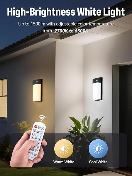 OIYN SMART OUTDOOR WALL LIGHT, RGBWW LED PORCH LIGHT WITH 30 SCENE MODES, 1500LM, IP65 WATERPROOF, DIY COLOR-CHANGING WALL LAMP FOR GARDEN, PATIO, CHRISTMAS AND HOLIDAY DECORATIONS – 1 PACK
