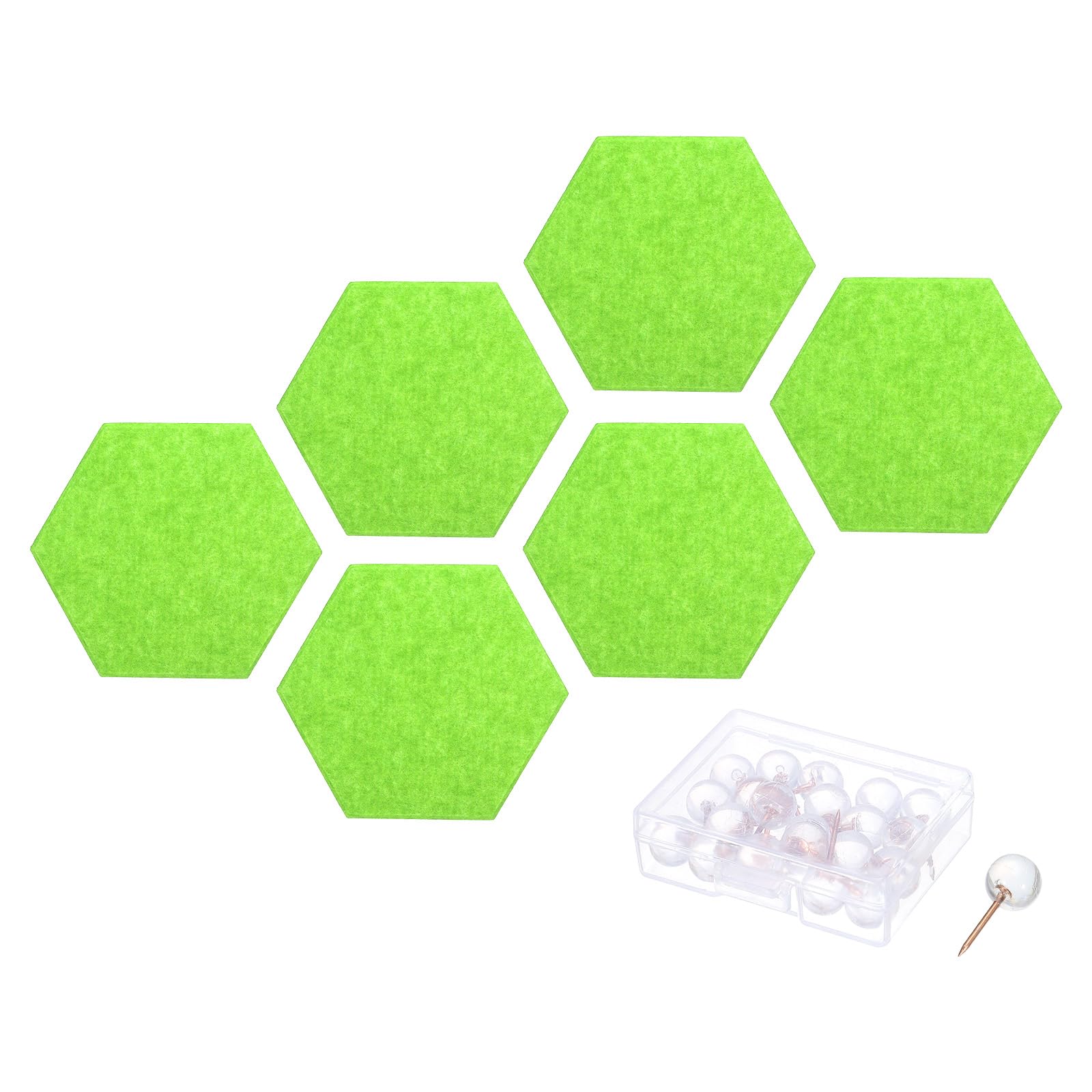 DMiotech 6 Pack 12x10 Inch Green Felt Bulletin Board Memo Notice Hexagon Felt Board with Pins for Office Home Classroom Decor