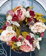 SogYupk 30cm Front Door Wreath Silk Peony Flower All Seasons Decor view 2
