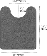 Non Slip Toilet Mat 50x60cm U Shape Dark Gray Thick Microfiber view 8