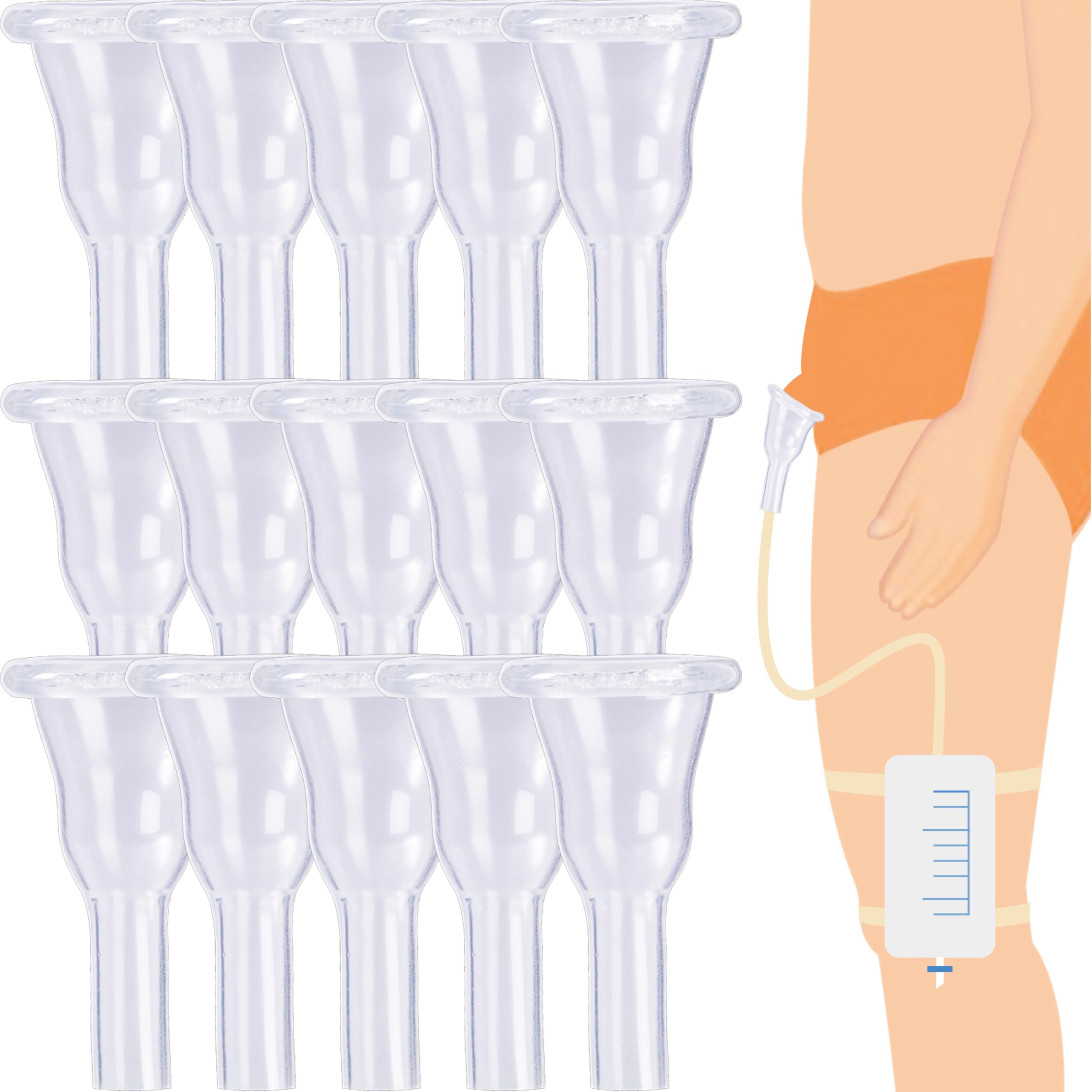 Photo 1 of 15pcs Silicone External Catheter for Men with Self Adhering Fit, Comfortable Leak Resistant and Easy to Wear Disposable Catheter for Everyday Use(25mm)