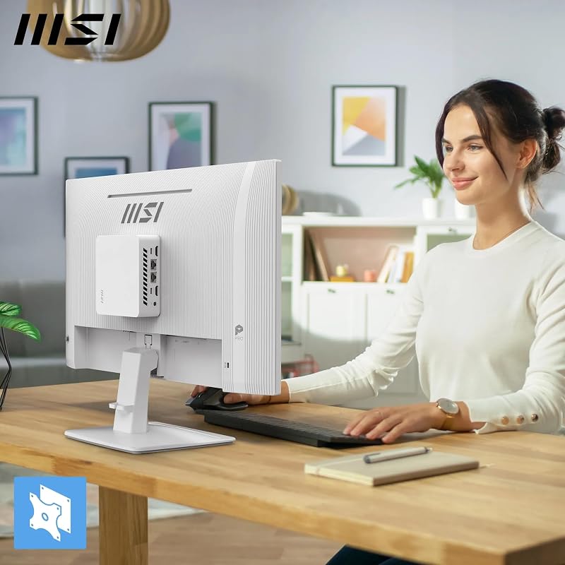 PRO MP243WA E14 24-Inch FHD Computer Monitor, 1920x1080 IPS, 144Hz, 1ms, HDR Ready, Adaptive Sync, Eye Care, Built-in Speaker, HDMI 1.4b, DP 1.2a, Frameless, Tilt Adjustable, Vesa Mount, White