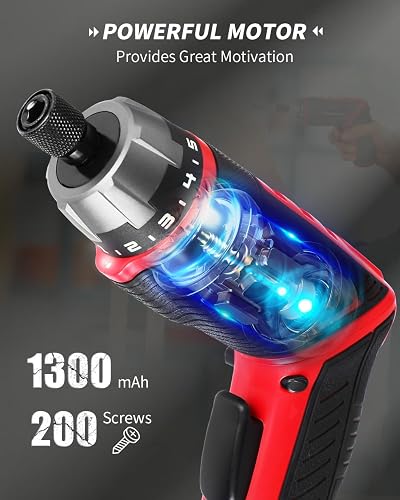 AVID POWER 4V Cordless Electric Screwdriver – 5.65Nm Torque, 44-Piece Kit, USB Rechargeable, 2-Position Handle
