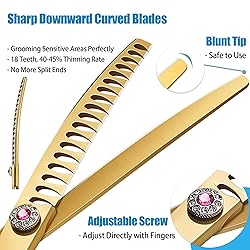 7" Downward Curved Dog Grooming Scissors for