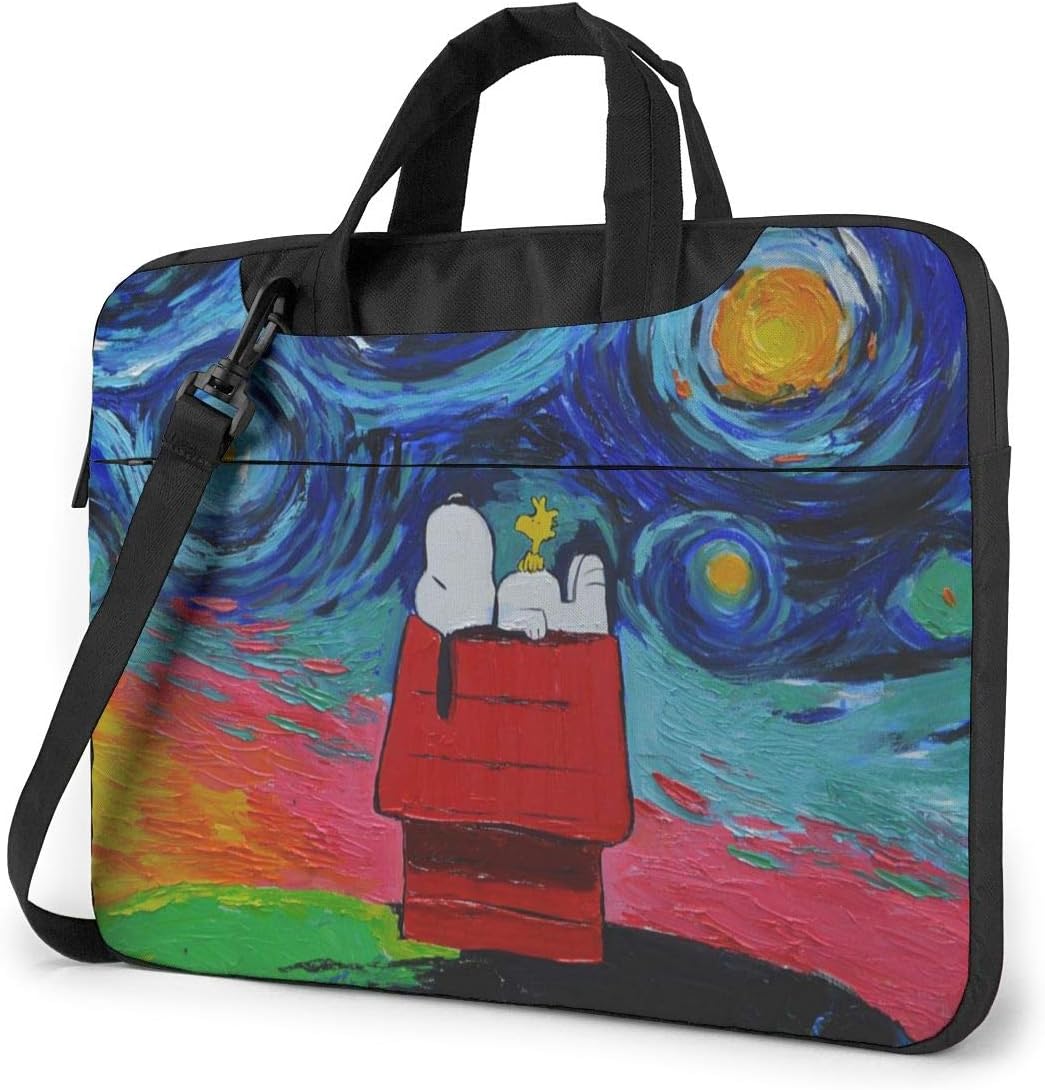 15.6 Inch Laptop Bag Snoopy Watercolor Laptop Briefcase Shoulder Messenger Bag Case Sleeve