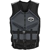 O'Brien Men's Recon US Coast Guard Approved Level 70 Buoyancy for Waterskiing, Wakeboarding, Surfing and Boating, Red, Large