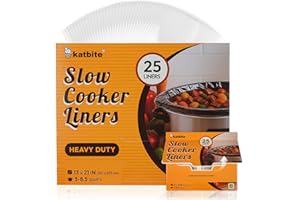 Katbite 25 Count Slow Cooker Liners 13"x21", Large Size Disposable Pot Liners Fits 3QT to 8.5QT Oval & Round Pot, Kitchen Acc