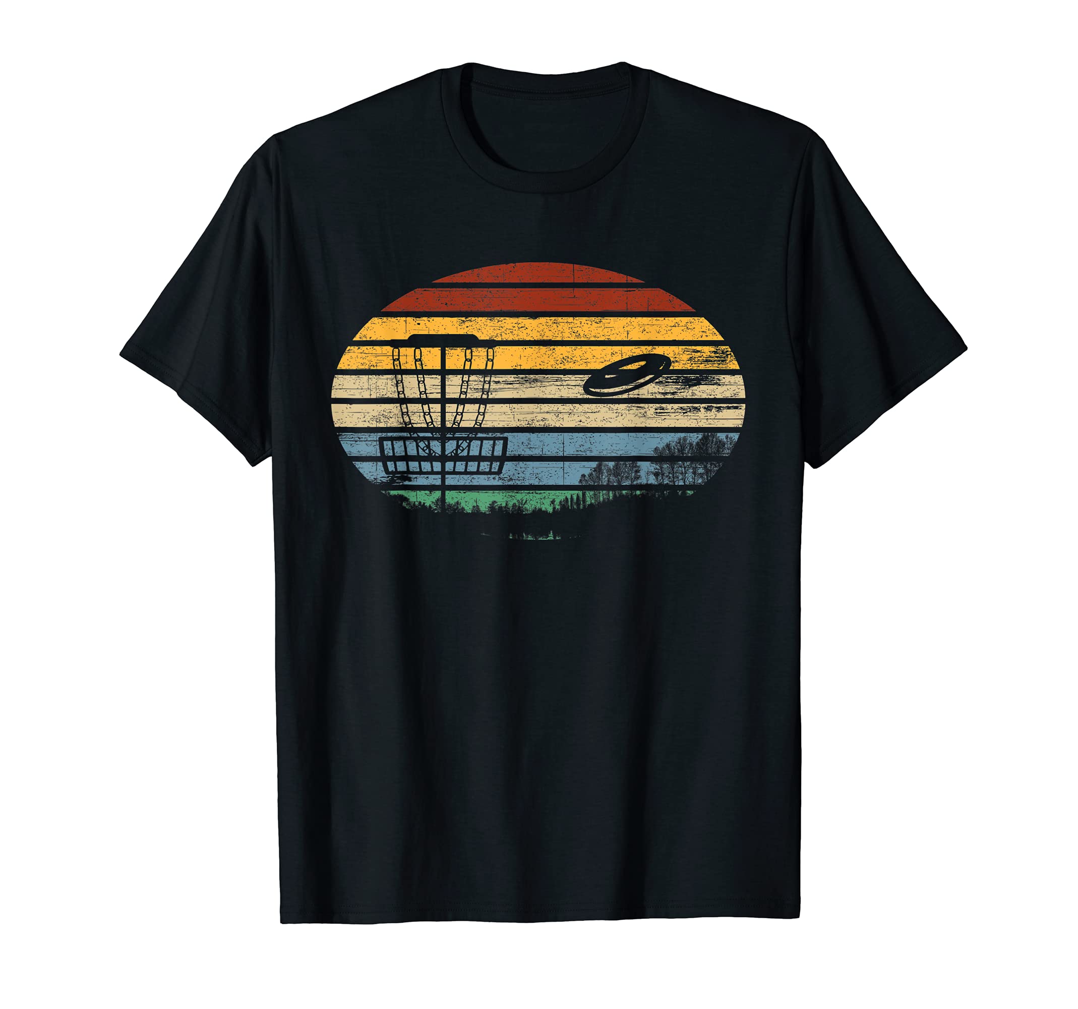 Disc Golf Frisbee Funny Vintage Retro Sport Basket Tree T-Shirt