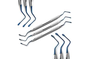 MEDSPO Professional Dental Elevators | Composite Restorative Implants | Luxating Filling | Surgical Root Extraction Spreading | Osteotome Periotome Instruments (Lucas Blue Set of 3)