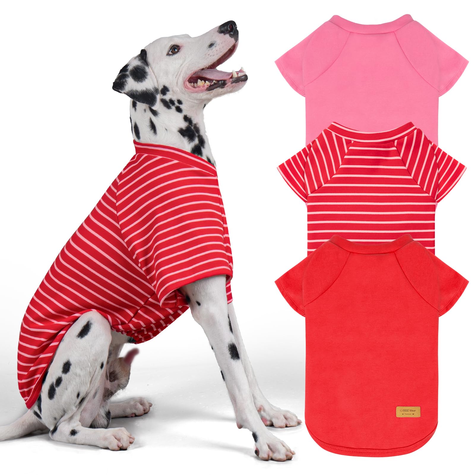 KYEESE 3Pack Dog Sweater, Soft Pet Sweatshirt Stretchy Lightweight Dog Sweater for Medium Large Dogs Girl Boy, Pullover Fleece Pet Shirt Clothes with Sleeves, 2XL Image