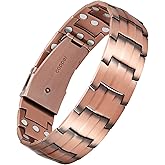 Jecanori Pure Copper Bracelet for Men, Upgrade 3X Ultra Strength Magnetic Bracelets for Men with 3800 Gauss Neodymium Magnets, Premium Fold-Over Clasp Jewerly Gift with Sizing Tool