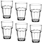 Bormioli Rocco Rock Bar 16.25 oz. Cooler Stackable Tempered Beverage Glasses for Cold Drinks, Water, and Cocktails, Set of 6,