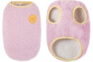 Loyanyy Warm Plush Dog Vest for Winter Soft Fleece Lining Sweater for Small dog Cat Cute Puppy Kitten Clothes Purple 12