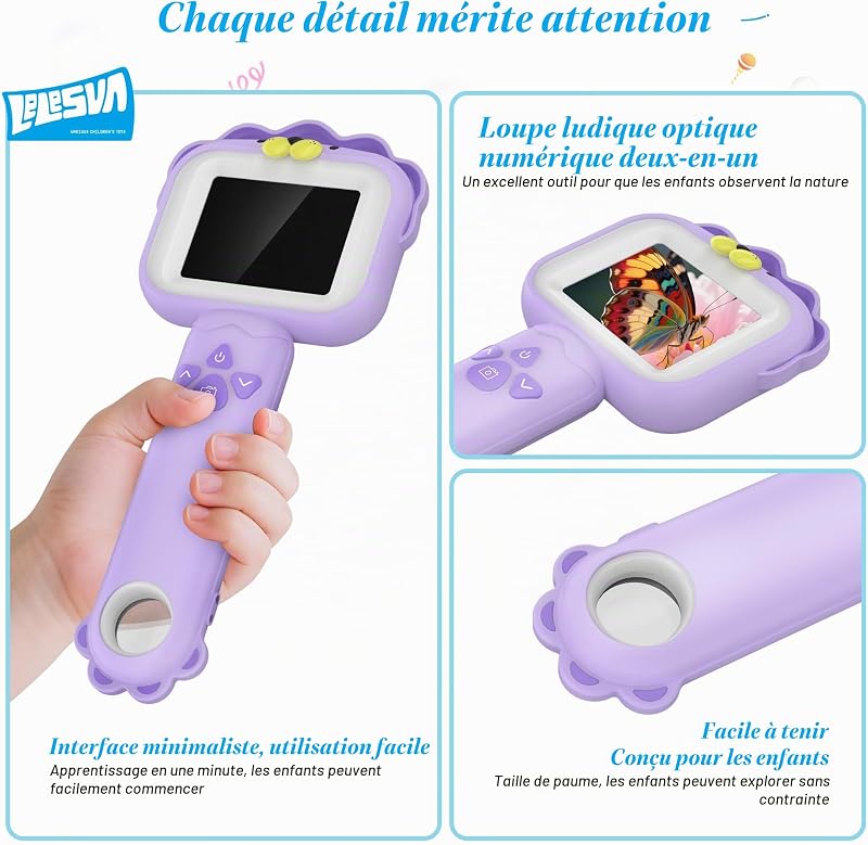 Microscopes pour Enfants, Mini Microscope de Poche Portable,Jouets éducatifs scientifiques pour Cadeaux d'anniversaire de Noël pour Enfants de 3 4 5 6 7 8 9 10 Ans (Lion)