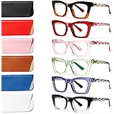 ZOECENT 6 Pack Oprah Style Reading Glasses for Women Blue Light Blocking Computer Square Readers with Spring Hinge (Multicolor, 2.50, x)