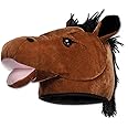 Beistle Plush Fabric Horse Head Hat Costume Accessory, Equestrian Theme Photo Booth Supplies
