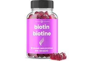 Sugar Free Biotin Gummies 10000mcg [High Potency] - Healthy Hair, Skin & Nails for Women, Men & Kids - 5000mcg in Each Gummy 