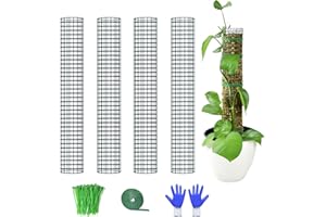 HOLANHING 2/4/6 Pack Metal Moss Pole, 40"/24"/15" Moss Poles for Plants Monstera, Stackable Sphagnum Moss Pole, Moss Pole for Plants Work with Sphagnum Moss(4 Pack 24")