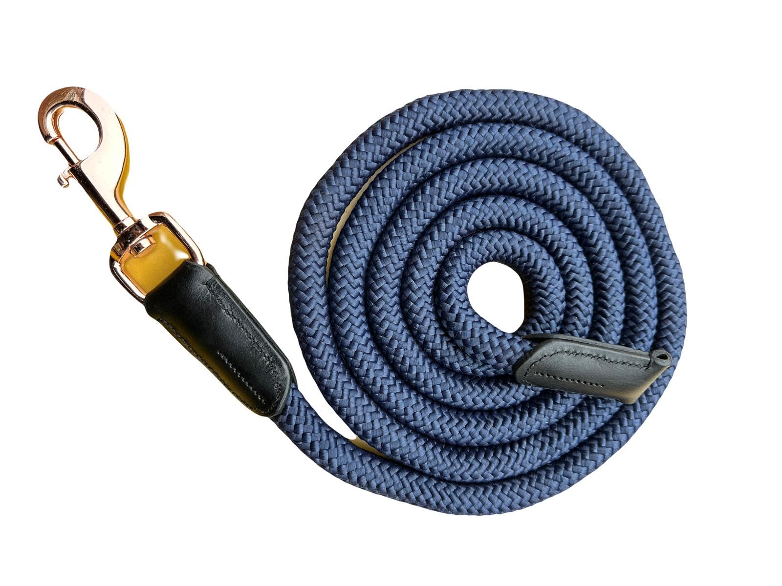 Luxury Horse Lead Rope for headcollars with Leather 18 mm thick (Grey)