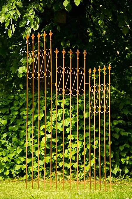 Kuheiga Paravent Aus Volleisen Rost Rankgitter Rankgerust Trennwand 3 Tlg Amazon De Garten