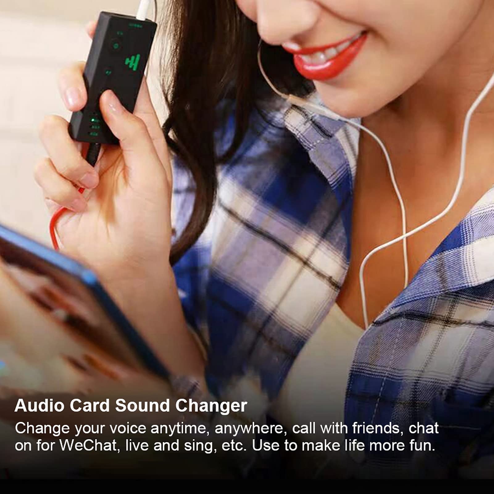 Ghostface Voice Changer, Voice Modulator, Voice Changer for Adults, Portable Mini Voice Changers Live Broadcast Sound Card Scream Voice Changer for Mobile Phone PC, Voice Changer for