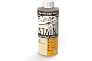 SamaN Interior Water Based Wood Stain - Natural Stain for Furniture, Moldings, Wood Paneling, Cabinets (Whitewash TEW-116-12, 12 oz)