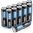 EBL Lithium Batteries AA 12Pack, 3000mAh 1.5V AA Lithium Batteries Longer Lasting AA Batterie Constant Volt for Blink Security System Smart Lock Deadbolt Toys